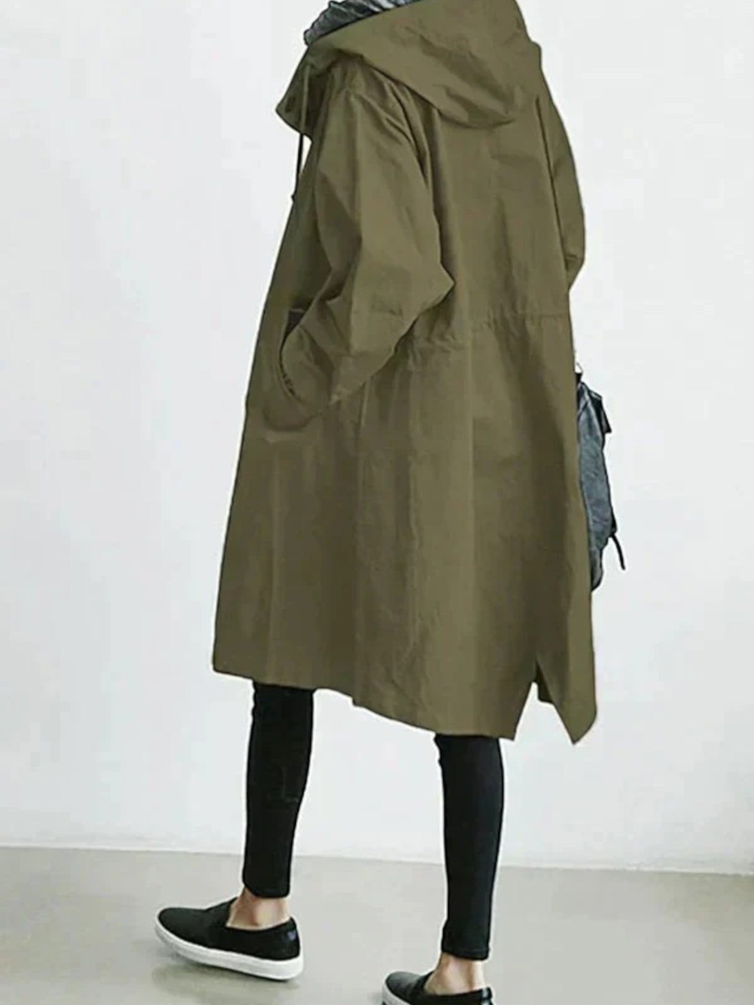 Trench-coat Pour Femmes Avec Capuche Réglable