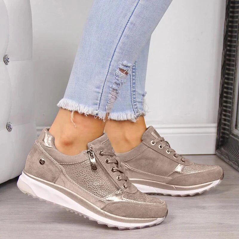 Baskets Tendance À Lacets Pour Femme | Semelle Antidérapante