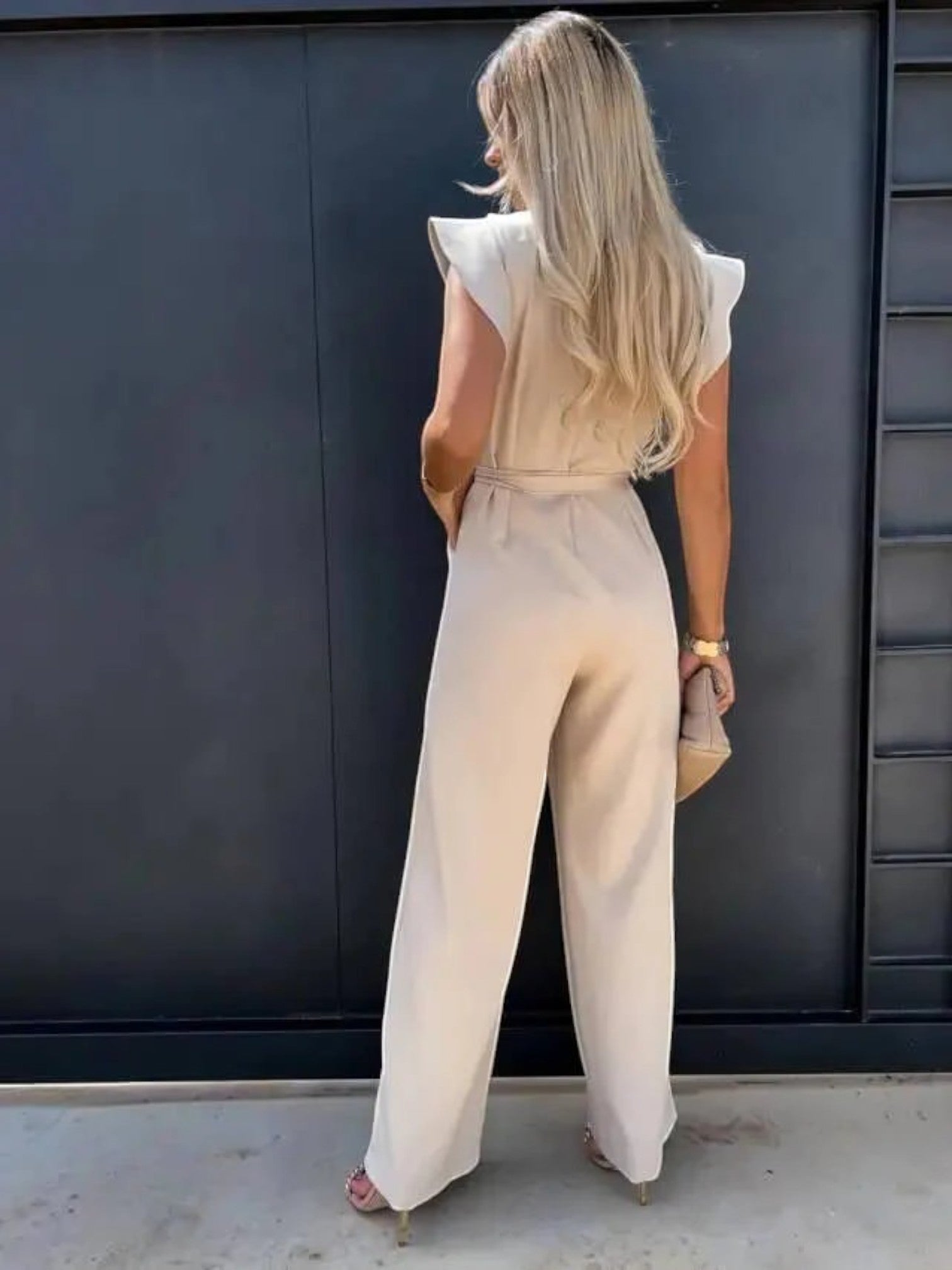 Maëlle | Combinaison Chic À Taille Nouée Pour Femmes | Manches À Volants