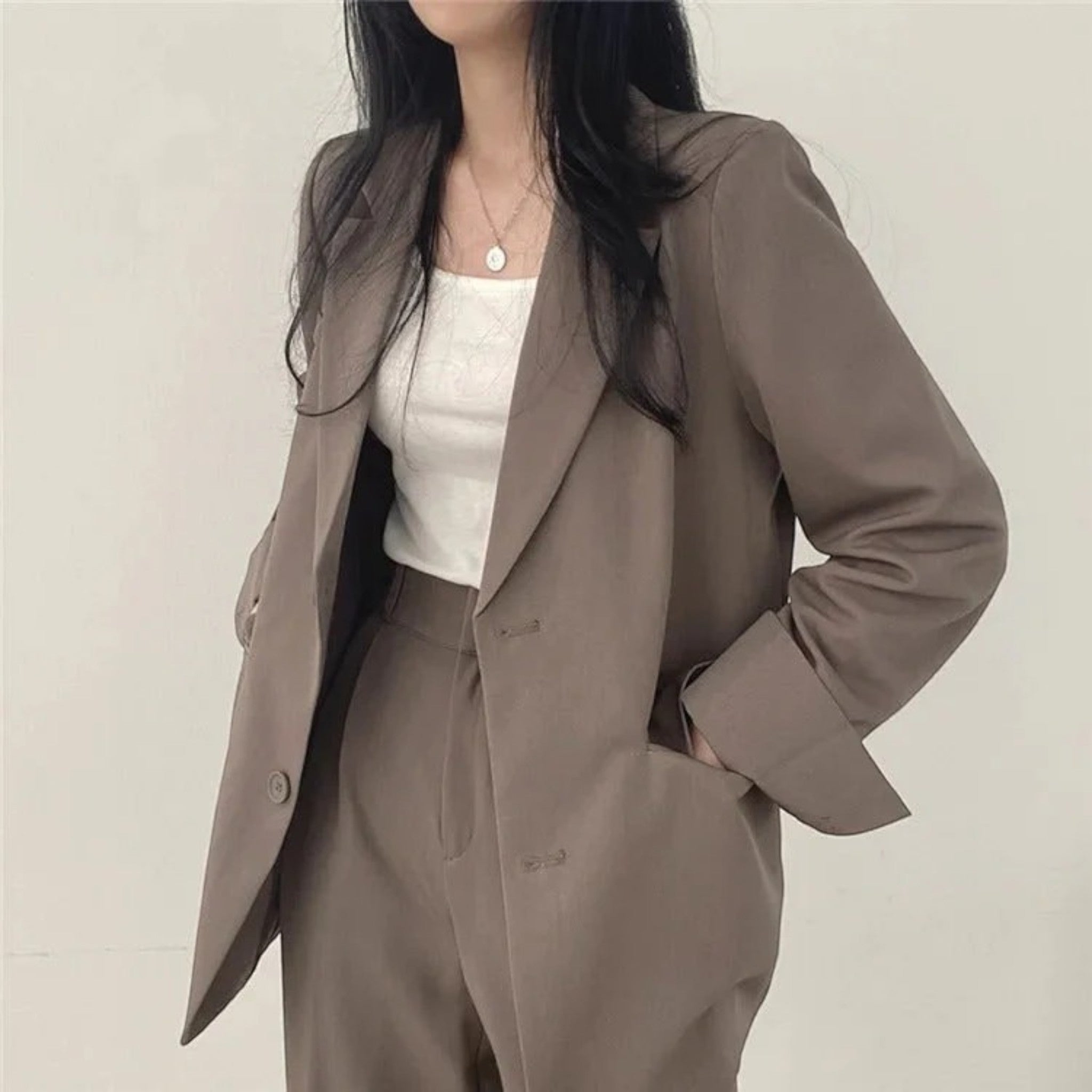Élina | Ensemble Blazer Surdimensionné Décontracté Pour Femmes