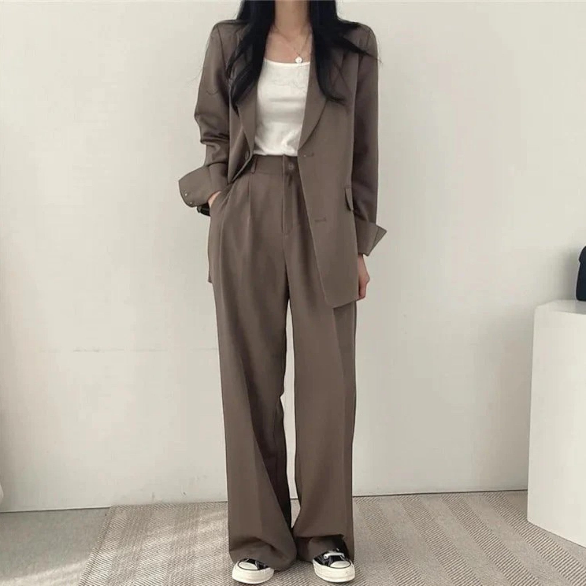Élina | Ensemble Blazer Surdimensionné Décontracté Pour Femmes