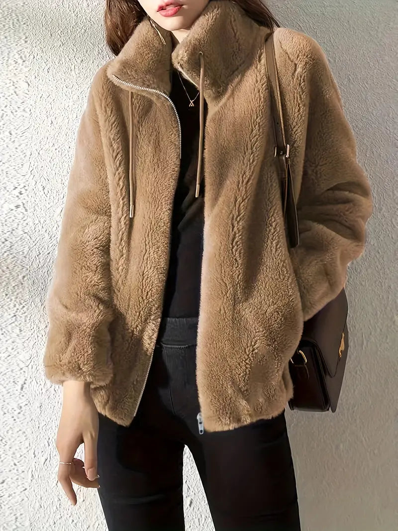 Veste Teddy À Col Haut Pour Femme | Classique