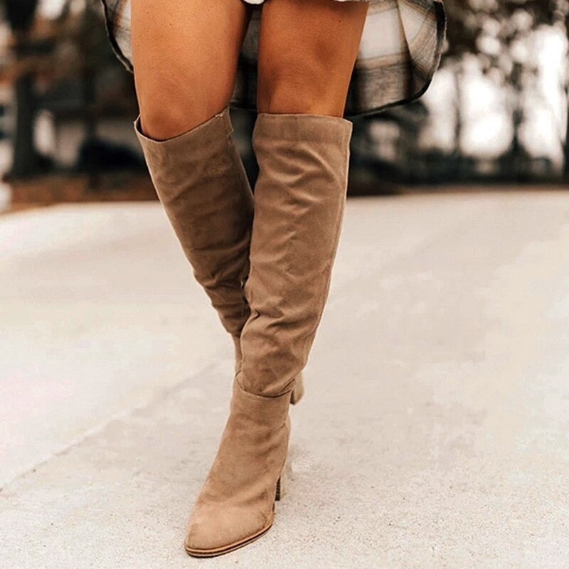Bottes Tendance À Talons Carrés Pour Femme | Hiver