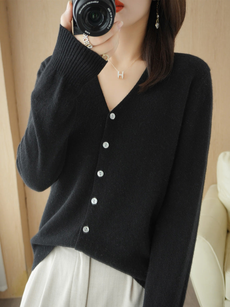 Cardigan En Cachemire À Manches Longues Pour Femme | Grande Taille