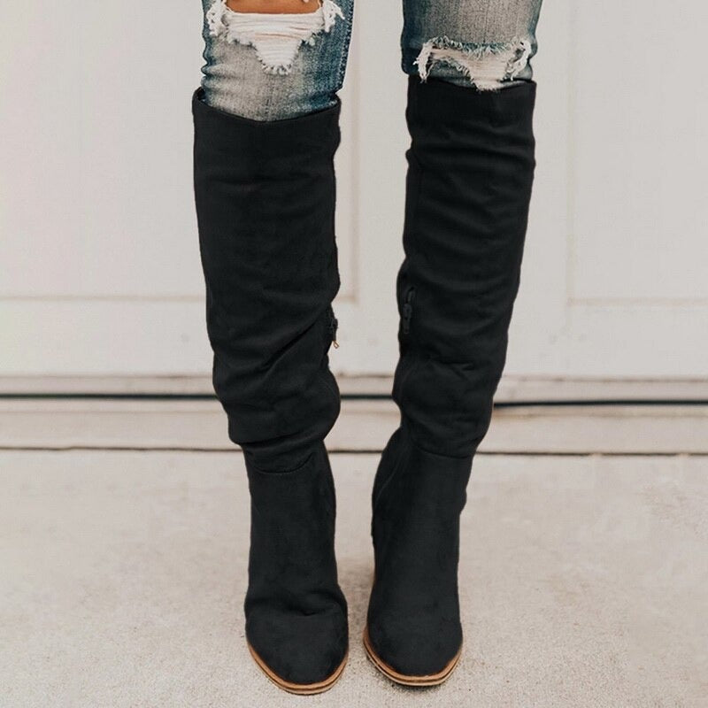 Bottes Tendance À Talons Carrés Pour Femme | Hiver