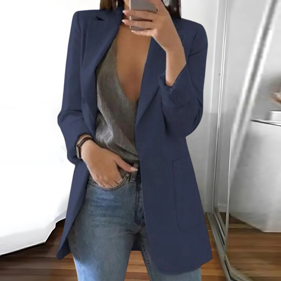 Blazer Décontracté Ouvert Sur Le Devant Pour Femme | Manches Longues