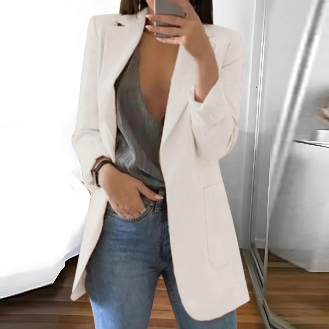 Blazer Décontracté Ouvert Sur Le Devant Pour Femme | Manches Longues