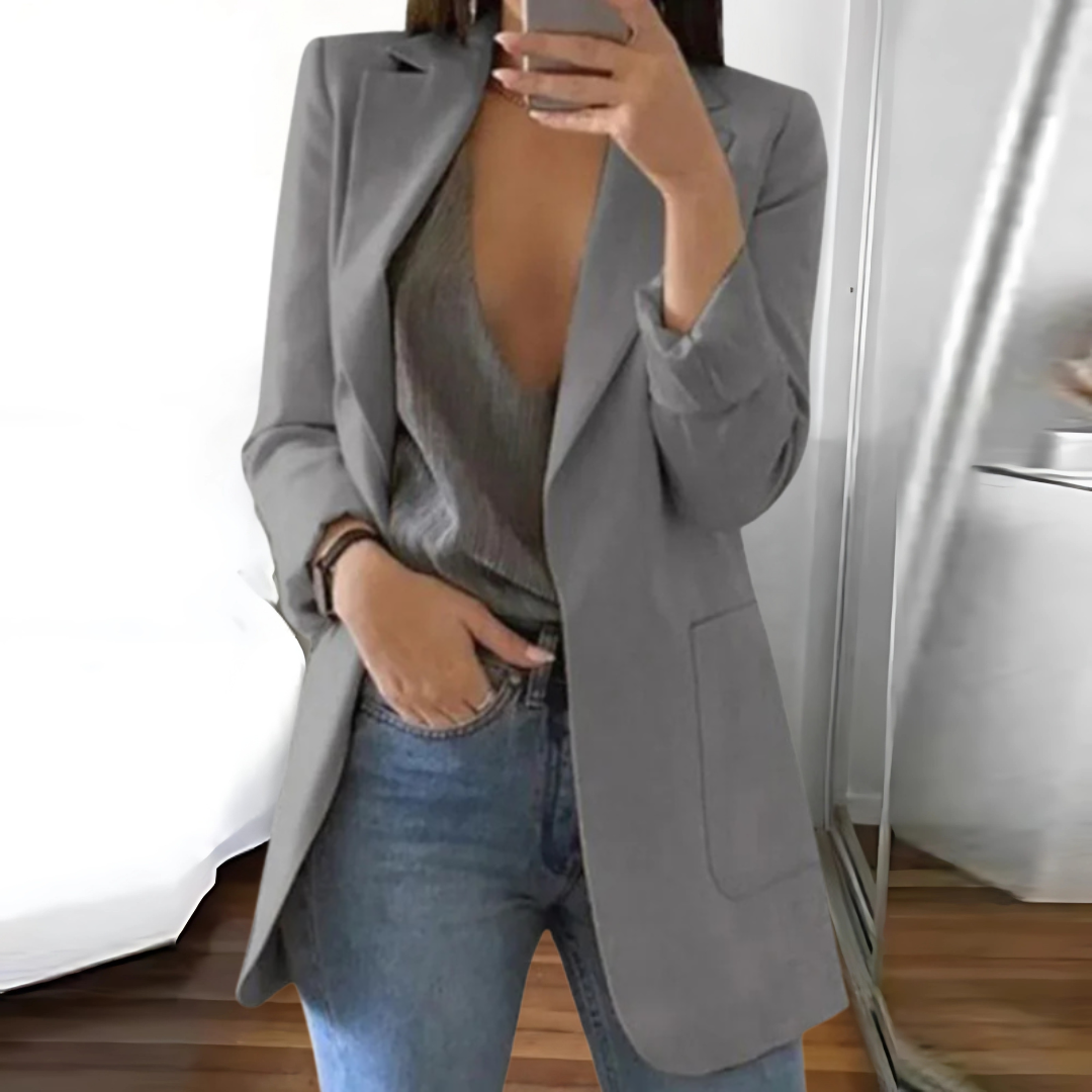 Blazer Décontracté Ouvert Sur Le Devant Pour Femme | Manches Longues