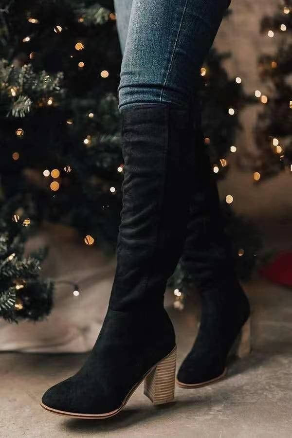Bottes Tendance À Talons Carrés Pour Femme | Hiver