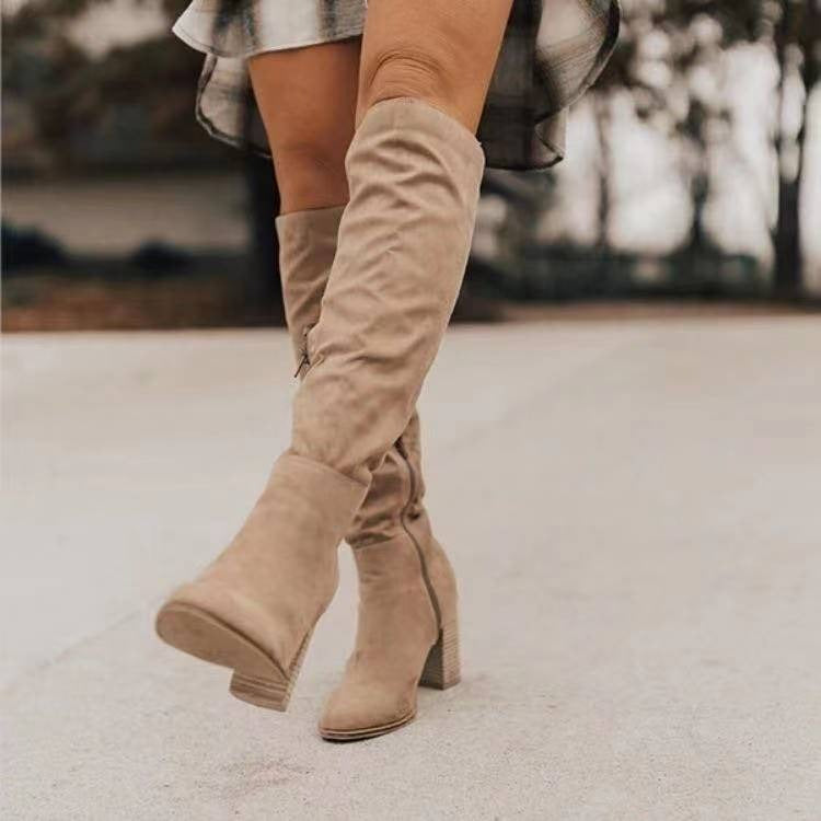 Bottes Tendance À Talons Carrés Pour Femme | Hiver