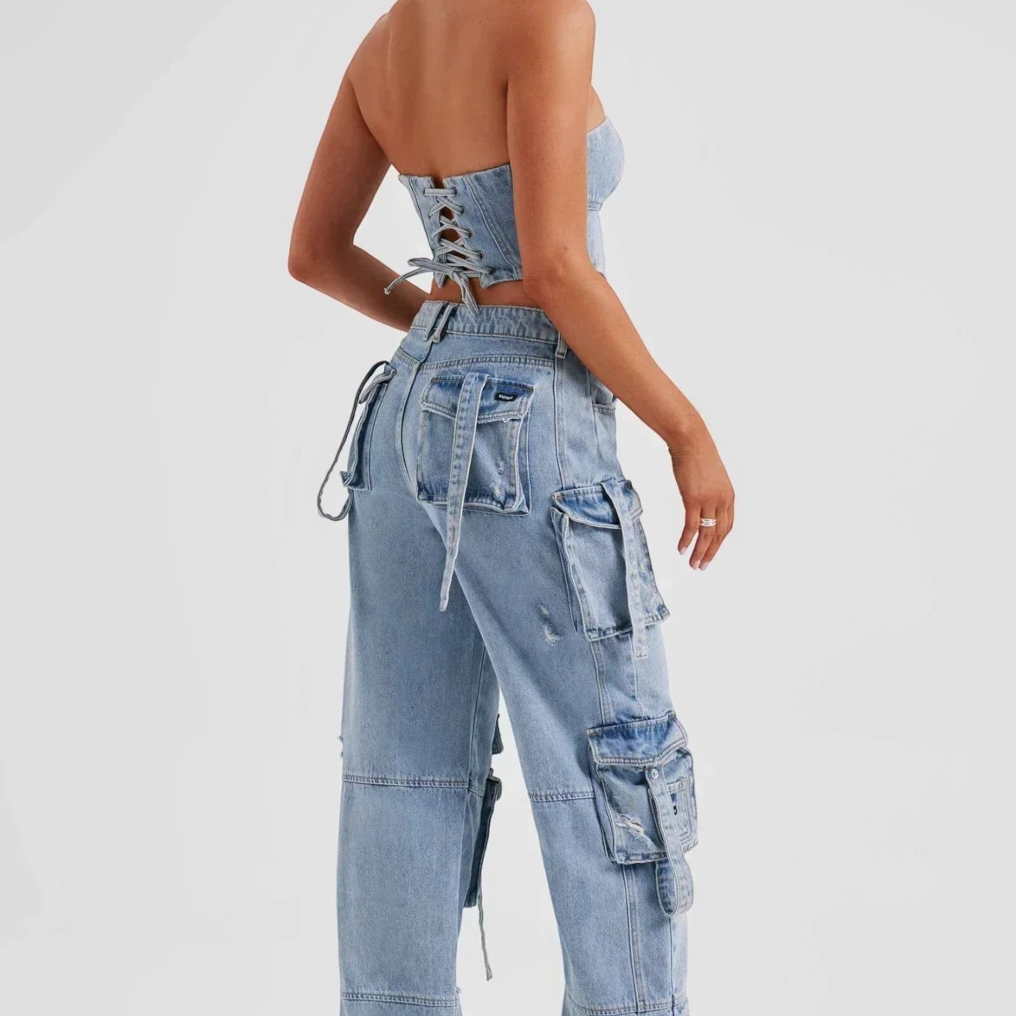 Florence | Ensemble Deux Pièces En Denim Chic Pour Femmes