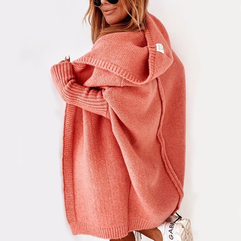 Cardigan Long Tendance À Capuche Pour Femme | Hiver