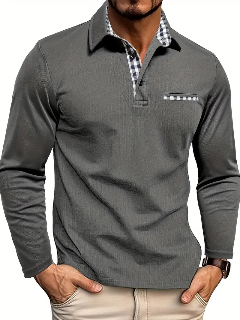 Polo Classique À Col Écossais Pour Homme | Manches Longues