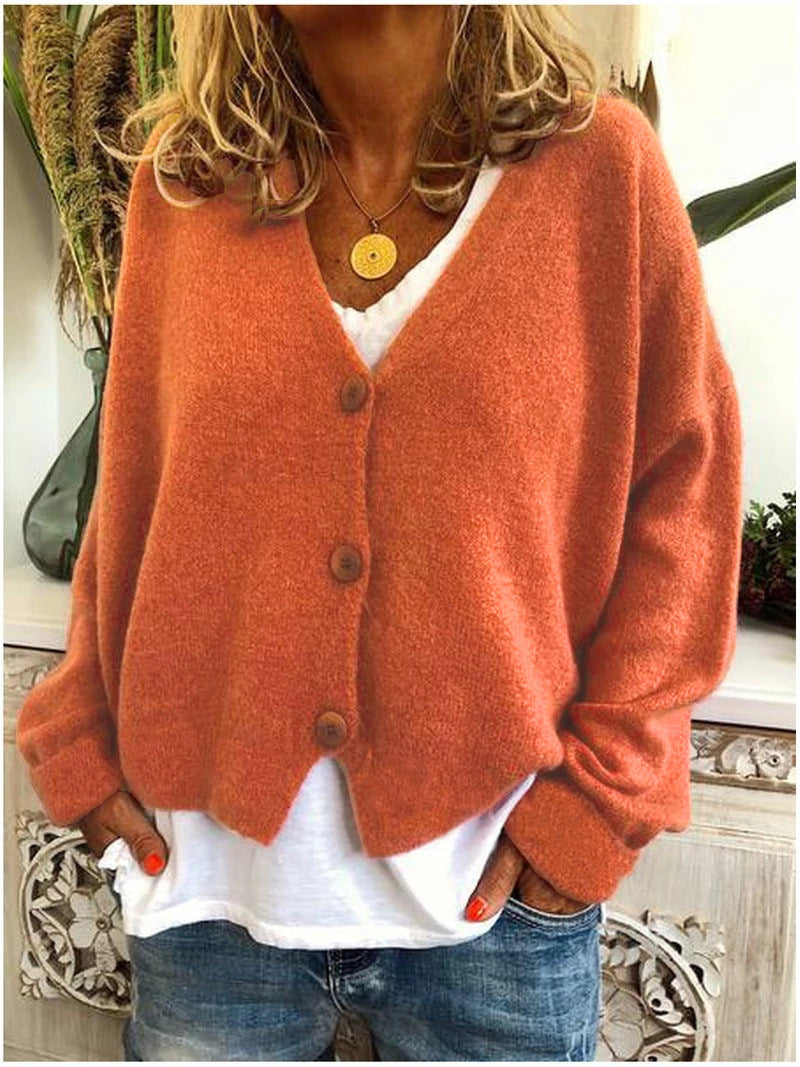 Cardigan pour femme avec col en V et manches longues | Ouverture frontale