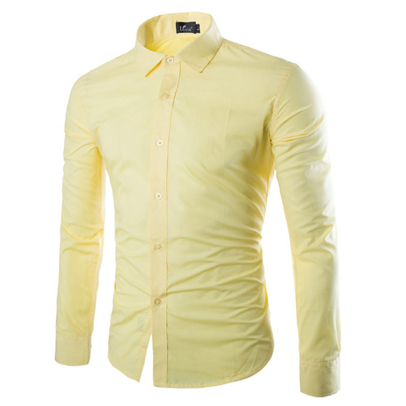 Chemise Noire Unie Slim-Fit Pour Homme | Formelle