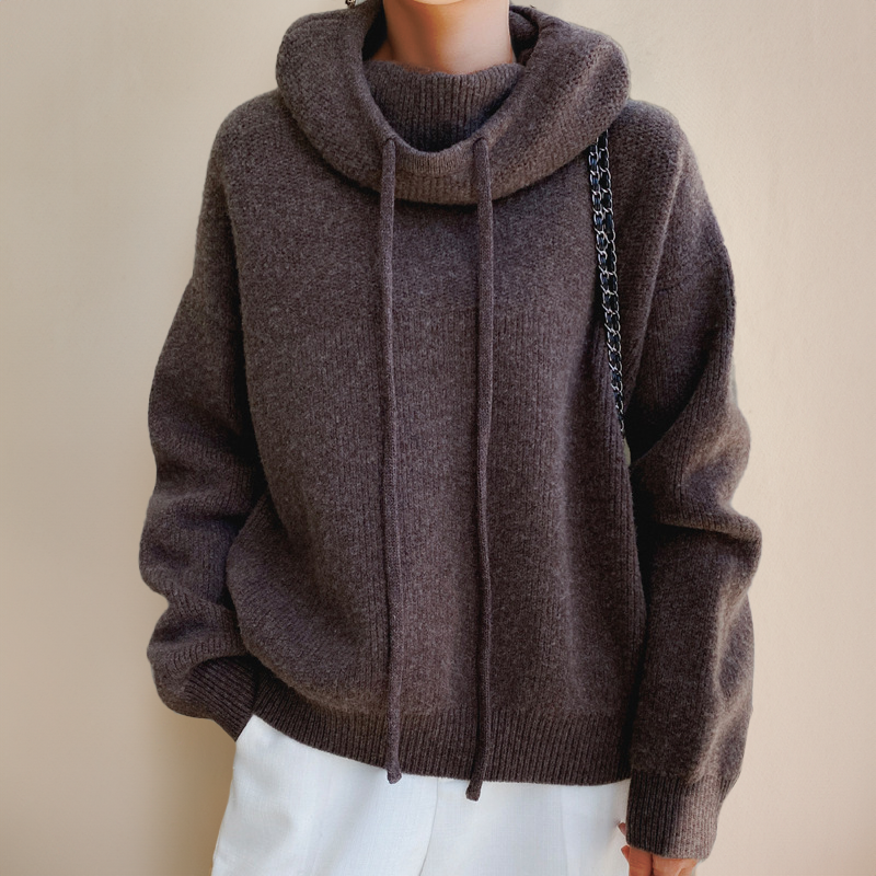 Pull Oversize En Cachemire Pour Femme | Col Roulé