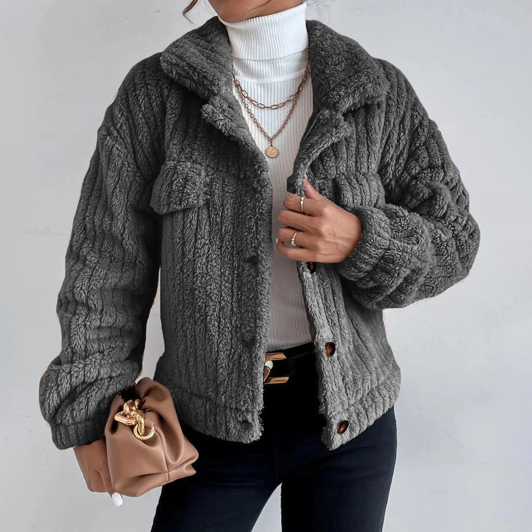 Veste Courte En Peluche Pour Femme | Hiver