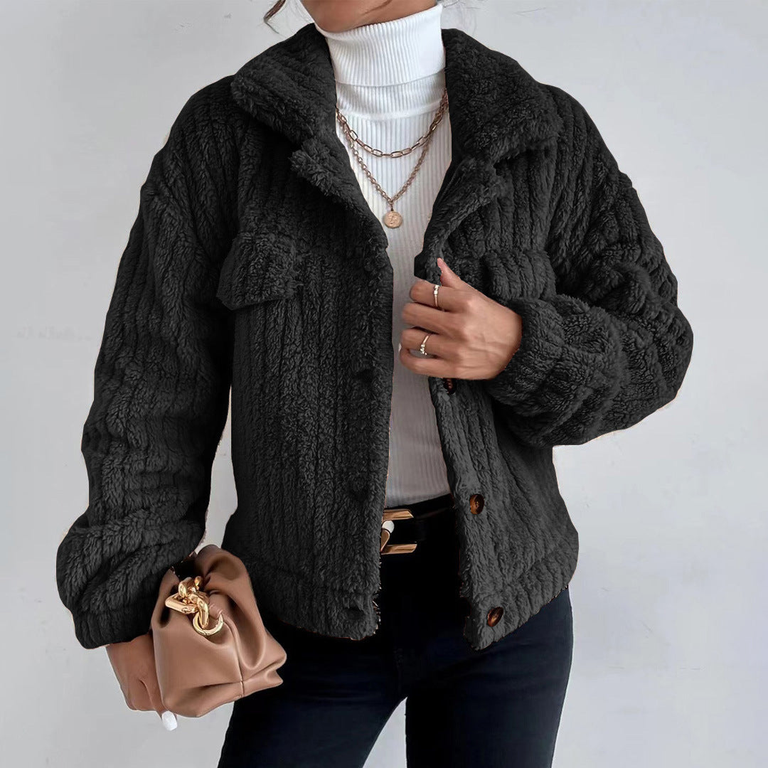 Veste Courte En Peluche Pour Femme | Hiver