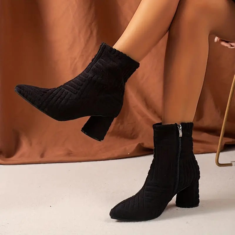 Bottes Pour Femme Avec Talon Tendance | Couleur Unie