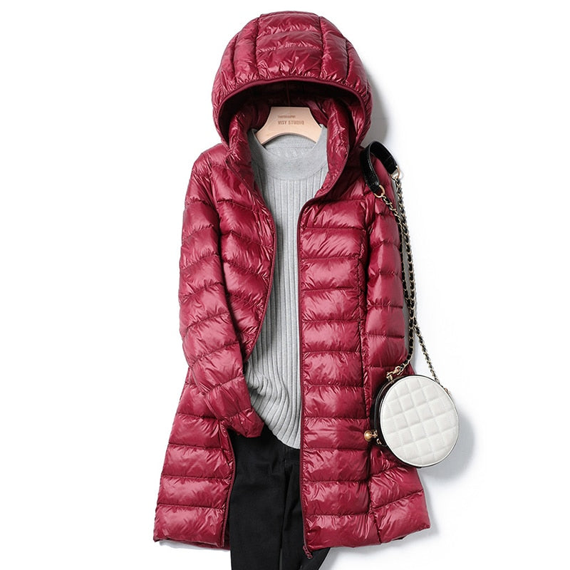Doudoune Longue À Capuche Pour Femme | Chaude