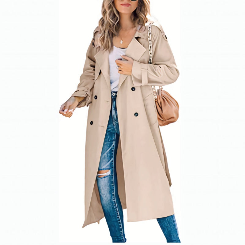 Manteau Trench Long Avec Poignets Ajustables Pour Femmes | Hiver