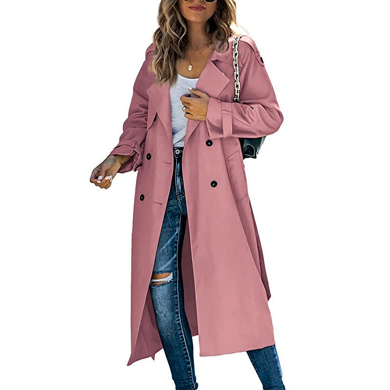 Manteau Trench Long Avec Poignets Ajustables Pour Femmes | Hiver
