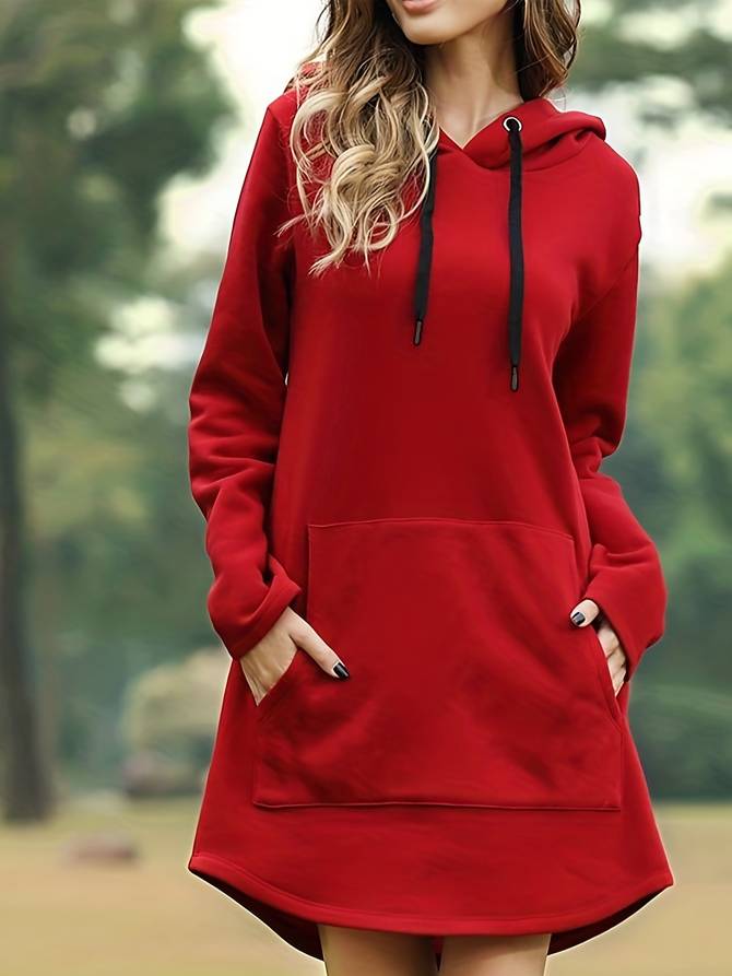 Robe À Capuche Et Manches Longues Pour Femme | Décontractée