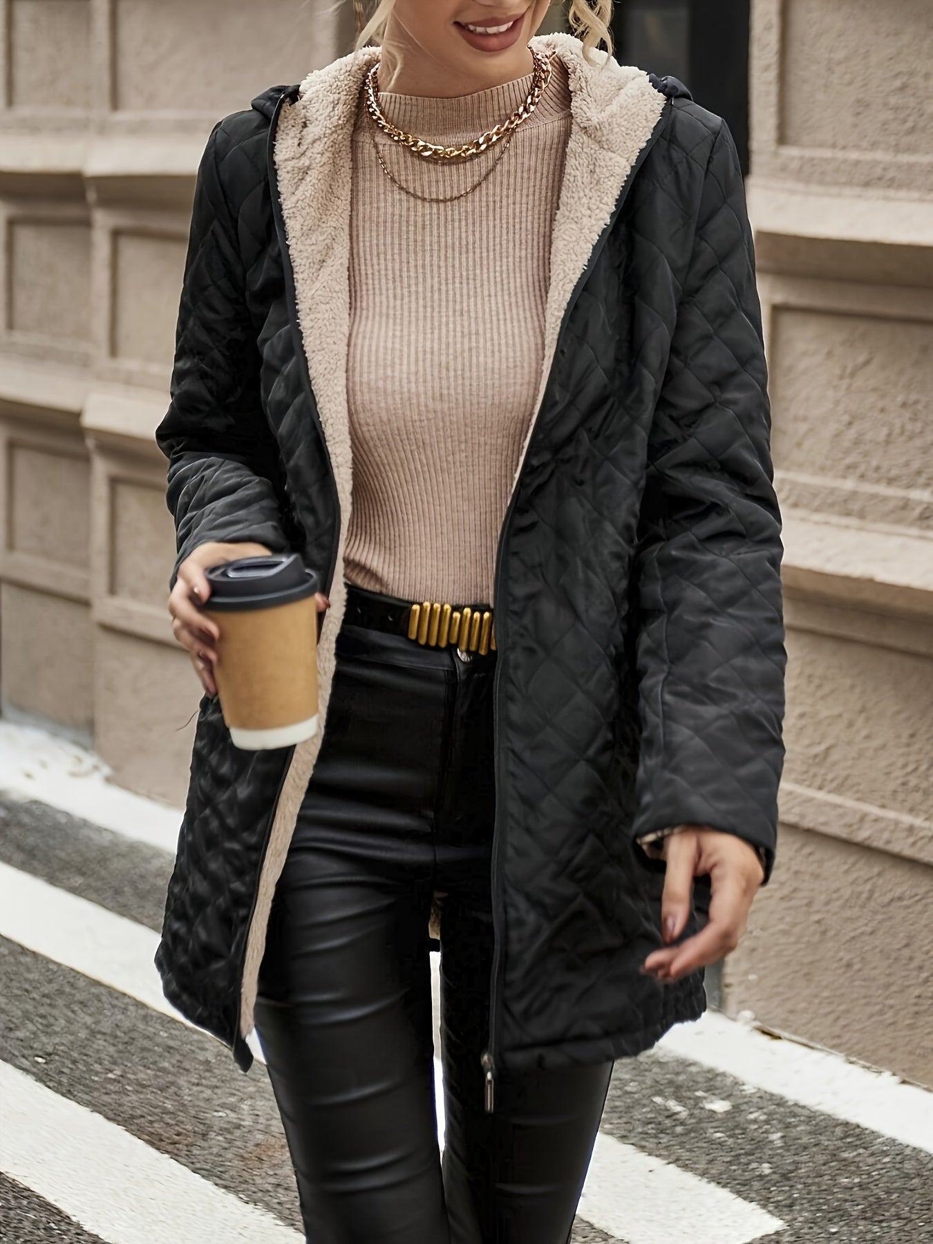 Manteau D’Hiver Doublé Pour Femme | Zippé