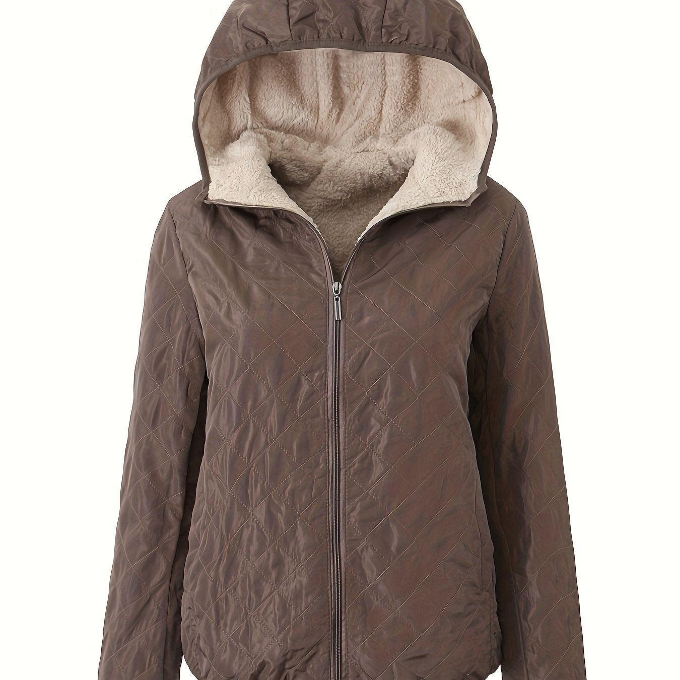 Veste Matelassée À Capuche Pour Femme | Avec Fermeture Éclair