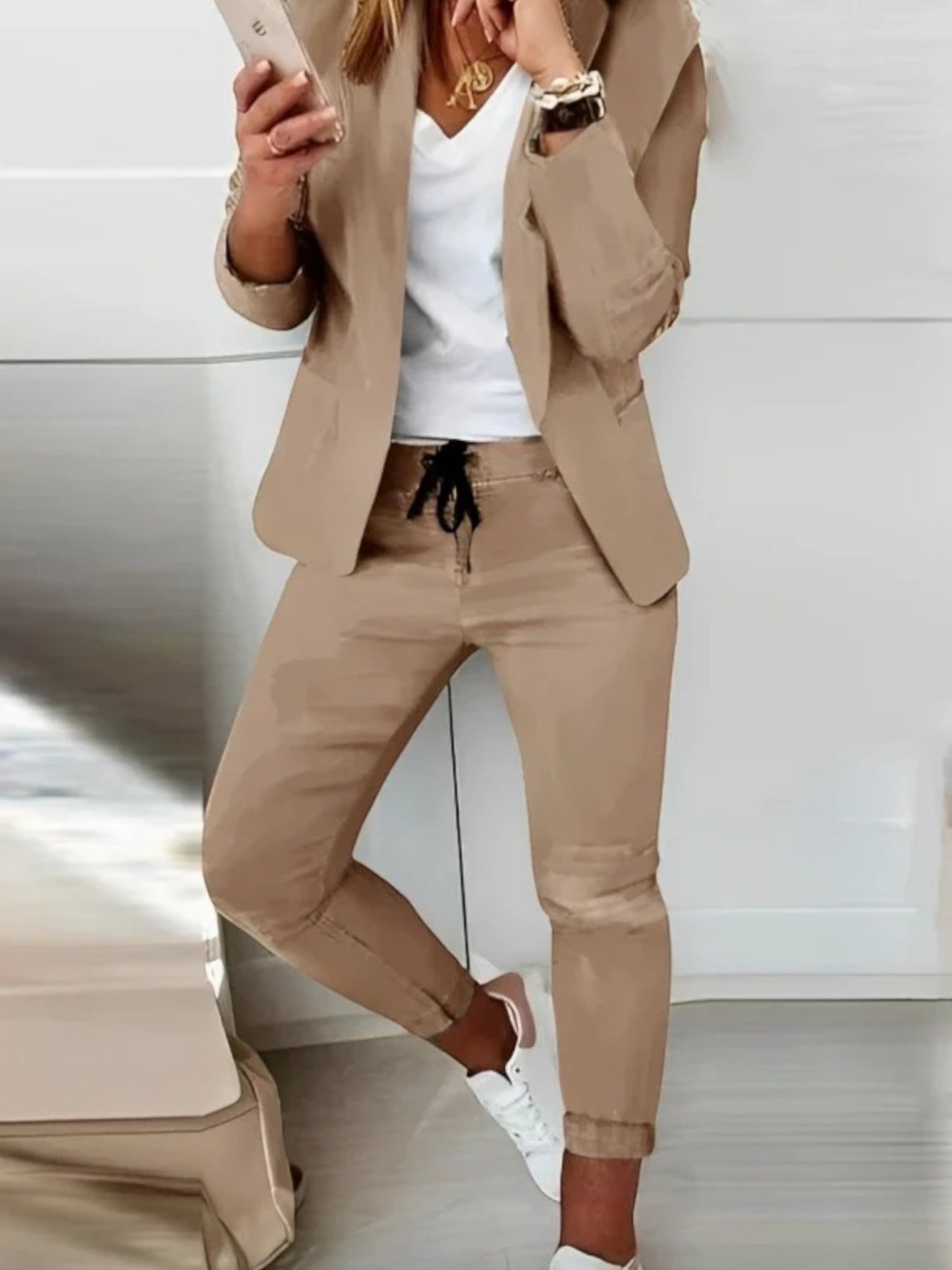 Maëlle | Ensemble Blazer Deux Pièces Élégant Pour Femme
