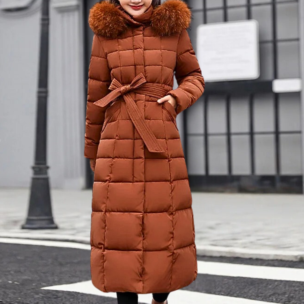 Manteau D’Hiver Matelassé Pour Femme Avec Capuche | Long