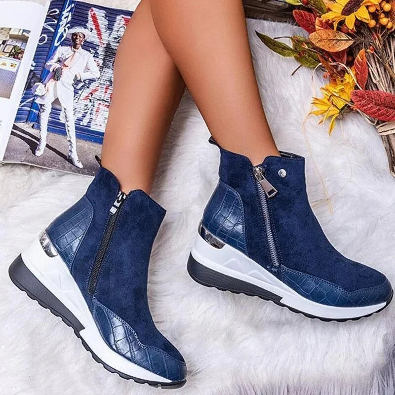 Bottes En Cuir Mi-Hauteur Pour Femme | Zippé