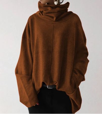 Sweat-Shirt Oversize À Col Montant Pour Femme | Manches Larges