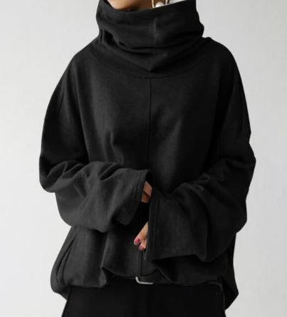 Sweat-Shirt Oversize À Col Montant Pour Femme | Manches Larges