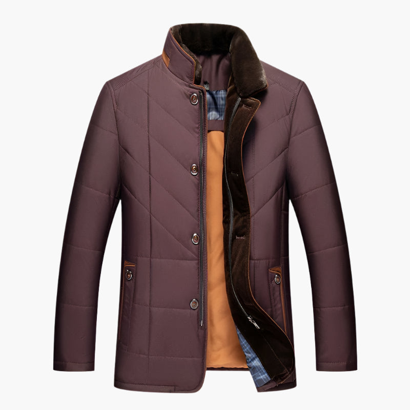 Veste Matelassée Avec Col En Fourrure Pour Homme | Automne