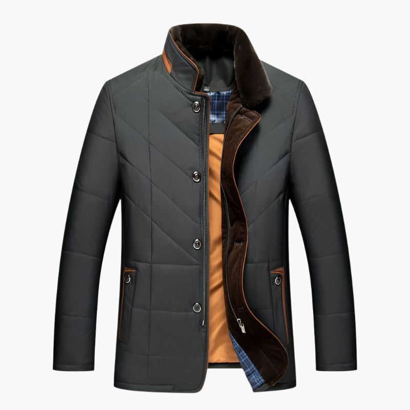Veste Matelassée Avec Col En Fourrure Pour Homme | Automne