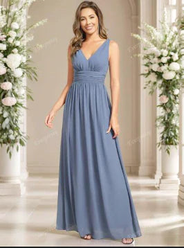 Robe De Soirée Maxi Sans Manches Pour Femme | Col En V
