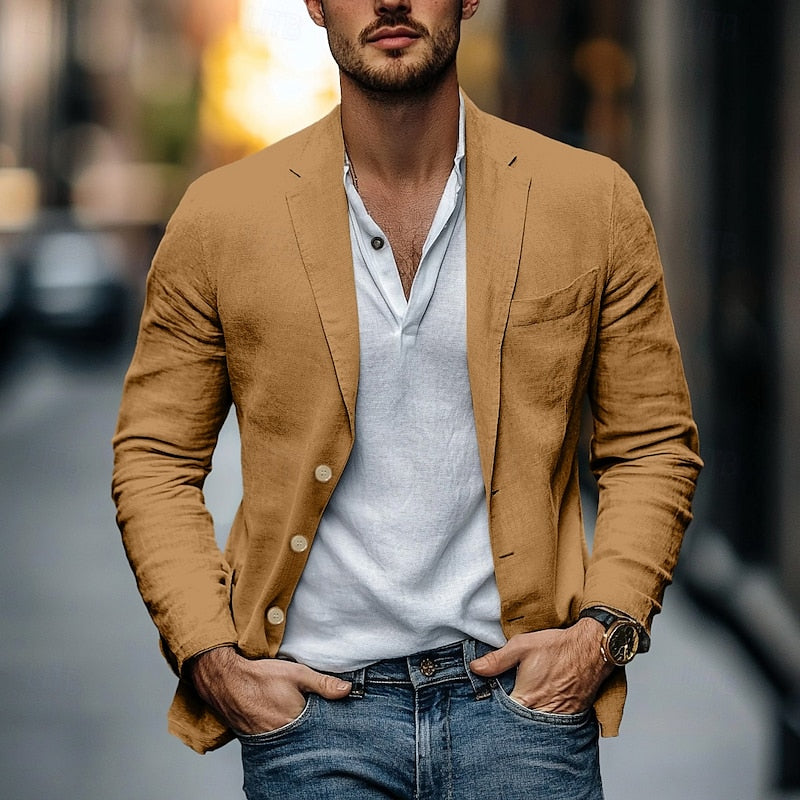 Blazer Simple Boutonnage Décontracté Pour Homme | Habillé