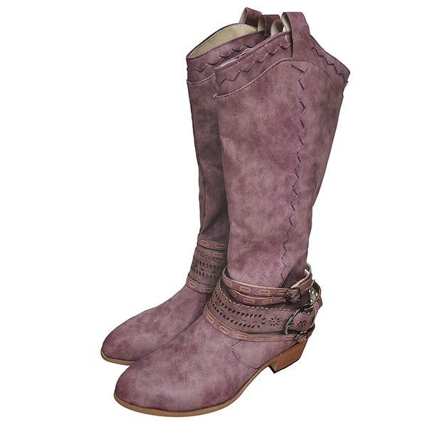 Bottes À Talons Carrés Pour Femme | Boucle Décorative