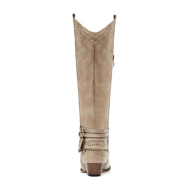 Bottes À Talons Carrés Pour Femme | Boucle Décorative