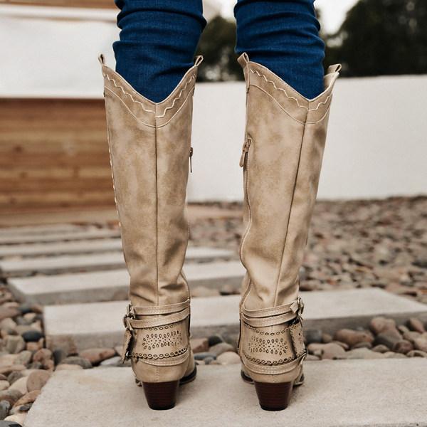 Bottes À Talons Carrés Pour Femme | Boucle Décorative