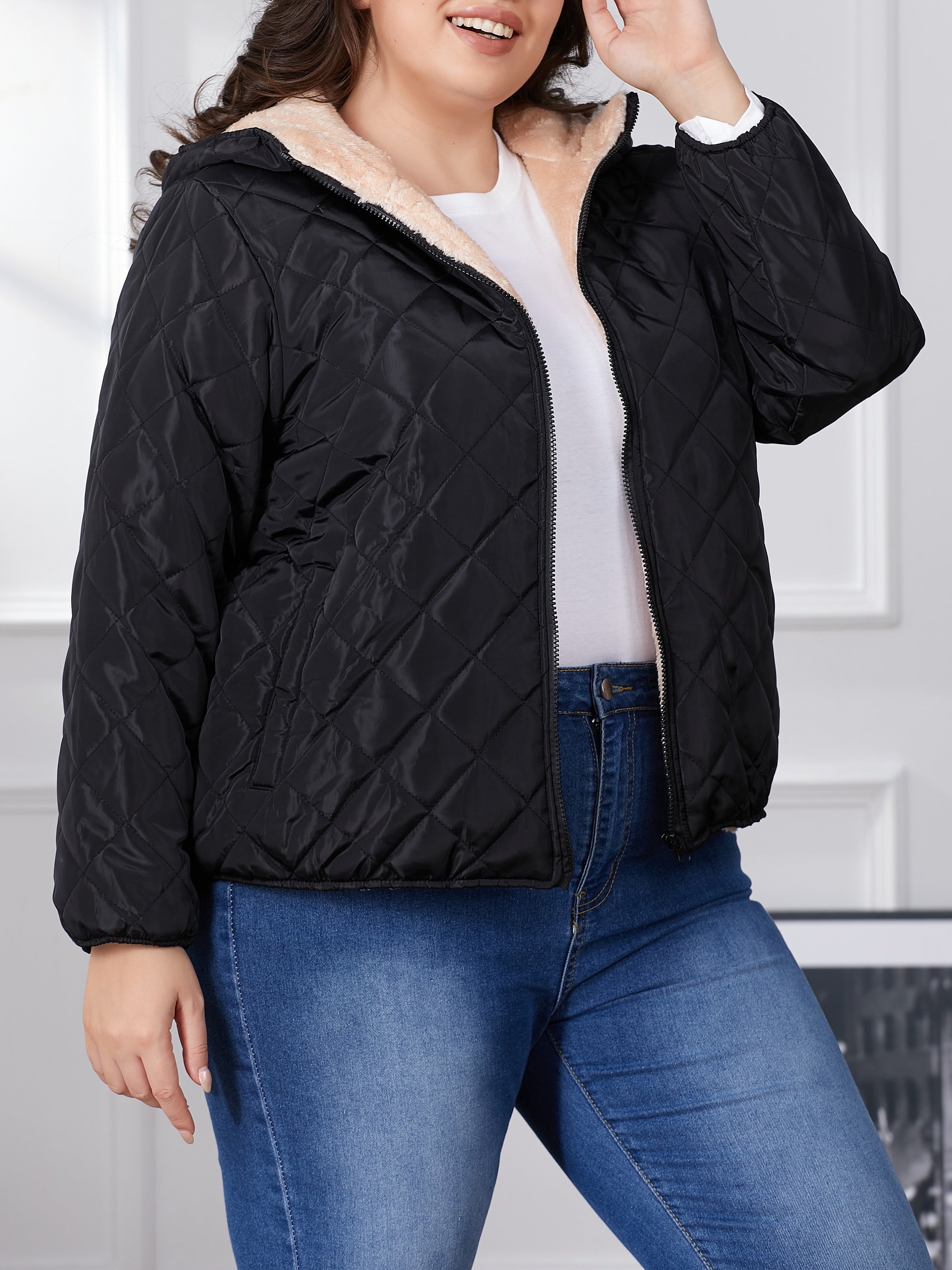 Veste Matelassée Avec Capuche Pour Femme | Grande Taille