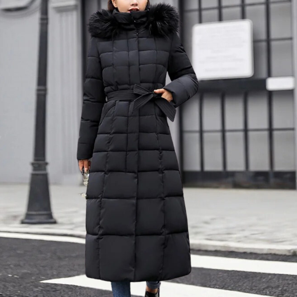 Manteau D’Hiver Matelassé Pour Femme Avec Capuche | Long