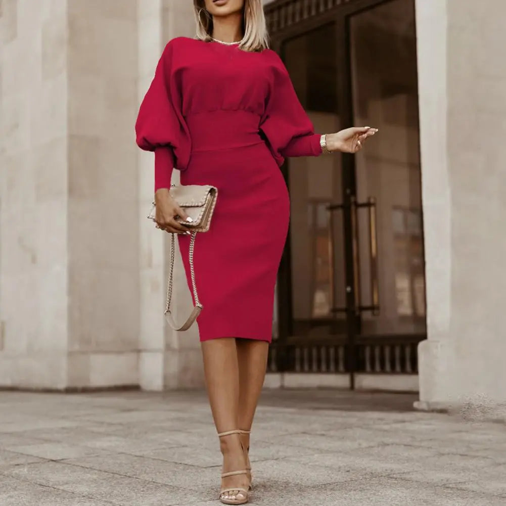 Robe Formelle Pour Femme À Manches Bouffantes | Midi