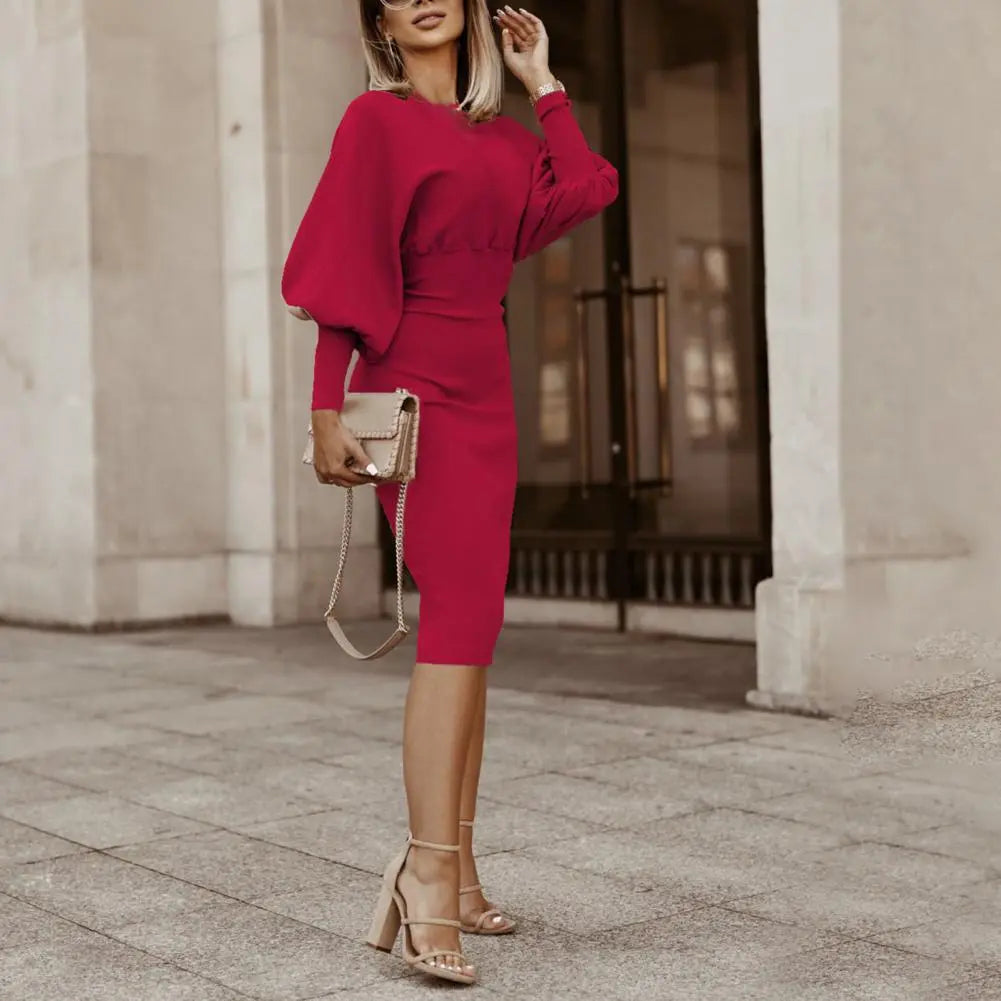 Robe Formelle Pour Femme À Manches Bouffantes | Midi