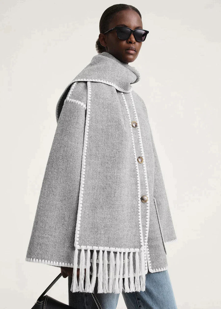 Manteau D’Hiver Luxueux Pour Femme | Avec Écharpe