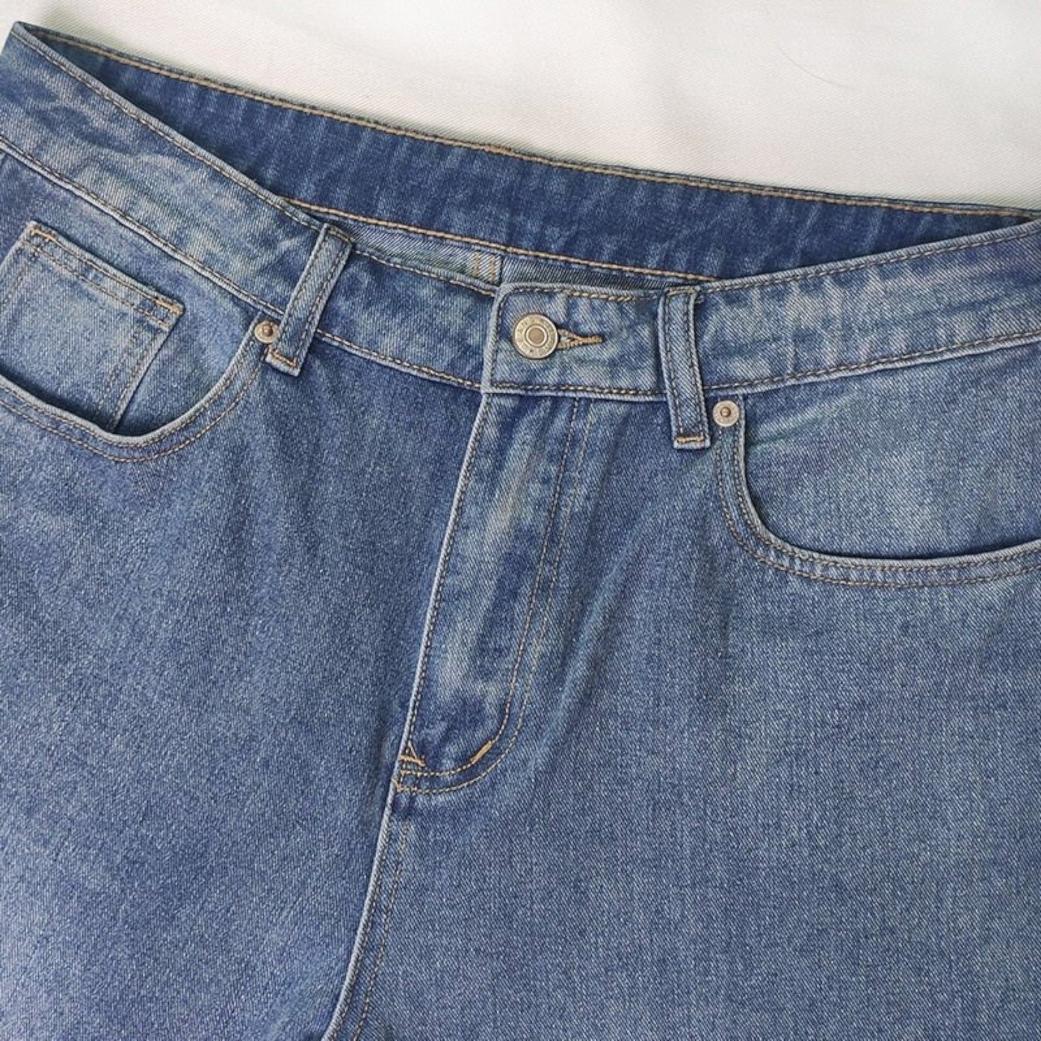 Jeans elegantes de pierna ancha para mujeres | talle alto