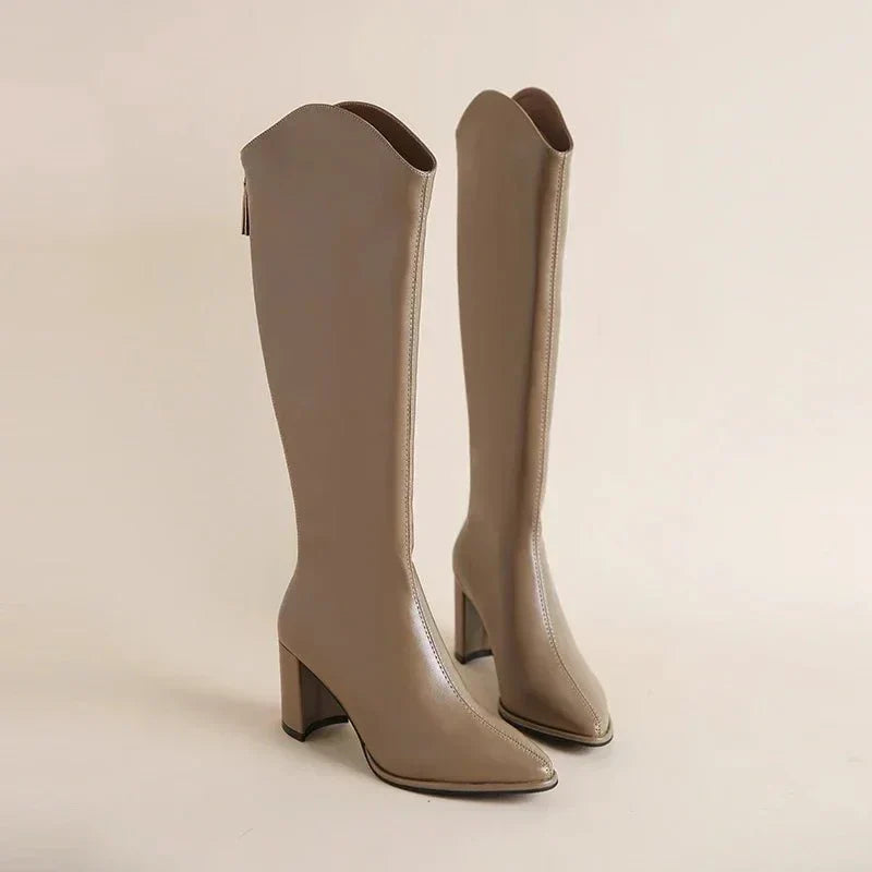 Bottes Hautes À Talon Carré Pour Femme | Hiver