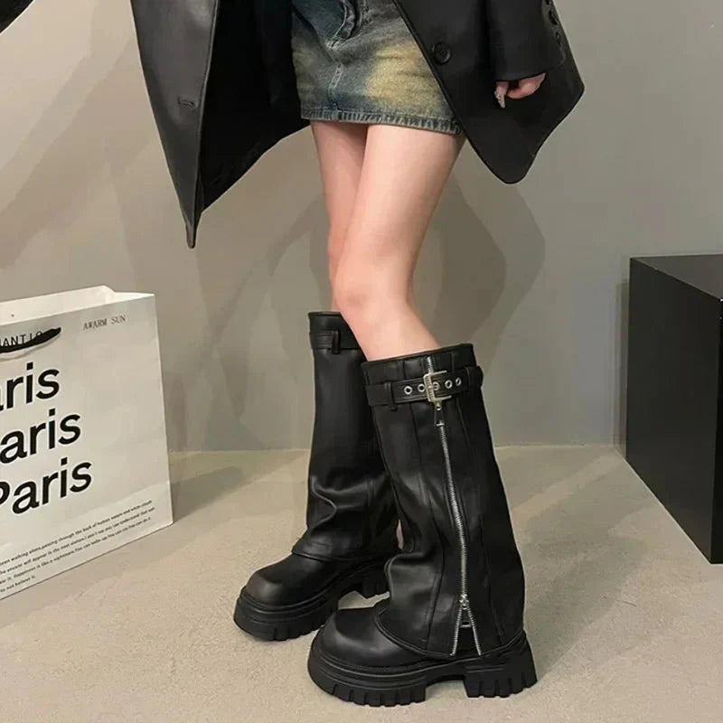 Bottes À Plateforme Pour L'hiver | Talon Carré