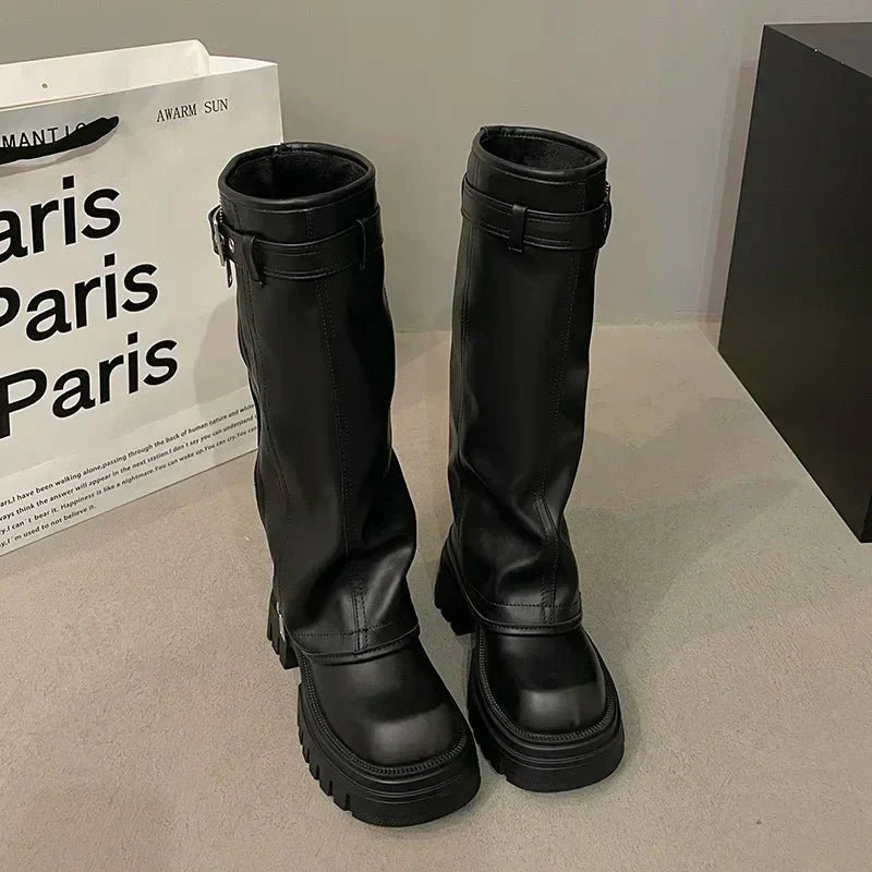 Bottes À Plateforme Et Boucle Pour Femme | Hiver